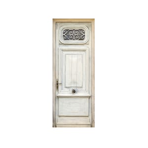 Faux Miniature White Paper Door, Printed Door Mounted on Chipboard, Doors for Room Boxes, Dioramas and Doll Houses