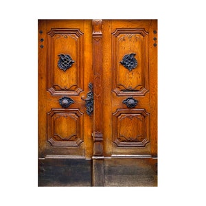 Faux Wood Looking Door with Iron Hardware, Miniature Door Printed on Paper and Mounted on Chip Board, Doll Houses, Diorama DIY