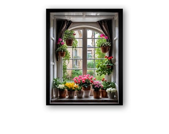 Miniature Windows/Printed Windows/Chipboard Windows/Flower Windows/Fairy House Windows/Room Box Windows/Doll House Windows