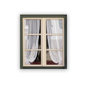 Faux Miniature Window/Window Printed on Paper and Mounted on Chip Board/Doll and Fairy House Windows/Diorama Windows