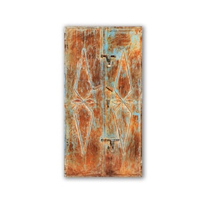 Faux Rusted Metal Door/Printed Door on Paper/Chipboard Doors/Diorama Doors/Room Box Doors/Rustic Doors