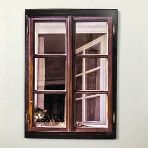 Faux Miniature Window Printed on Paper for Doll Houses Room Boxes and Dioramas, DIY Miniatures