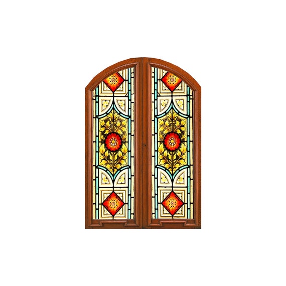 Faux Miniature Stained Glass Window, Window Printed on Paper and