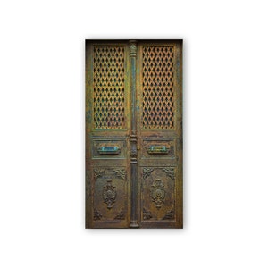 Faux Miniature Rusty Iron Door/Door Printed on Paper and Mounted on Chipboard/Diorama Doors/Doll and Fairy House Doors/Room Box Doors
