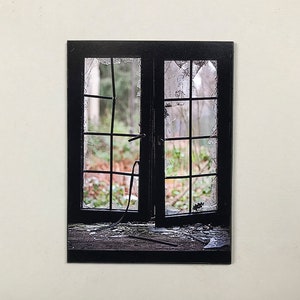Miniature Faux Window For Doll Houses Dioramas Room Boxes Made Out of Paper, Abandoned House Window