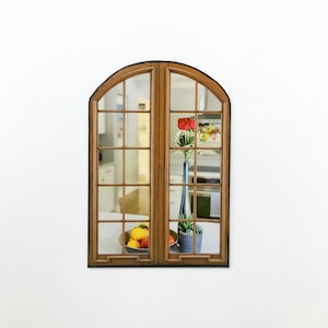 Faux Miniature Window/Window Printed on Paper and Mounted on Chip Board/Doll House Windows/Diorama Windows