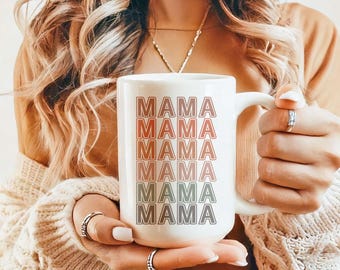 Retro Mama Ceramic Mug, Dishwasher Microwave Safe, Gift for Mom