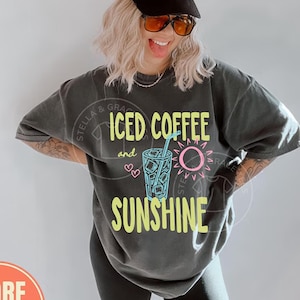 Iced Coffee & Sunshine Comfort Colors® Shirt: Cozy Reader Tee