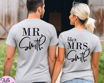 Honeymoon Shirts, Future Mrs and Mr Tshirts, Custom Name Shirts, Matching Wedding, Couples Wedding Shirts, Married Couple, Engagement Gifts