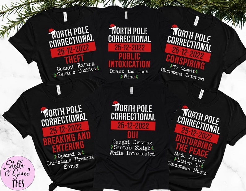 Matching Family Christmas Pajama Shirts North Pole Etsy