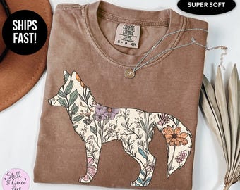 Wildflower Fox Comfort Colors® Shirt: Cottagecore Woodland Tee