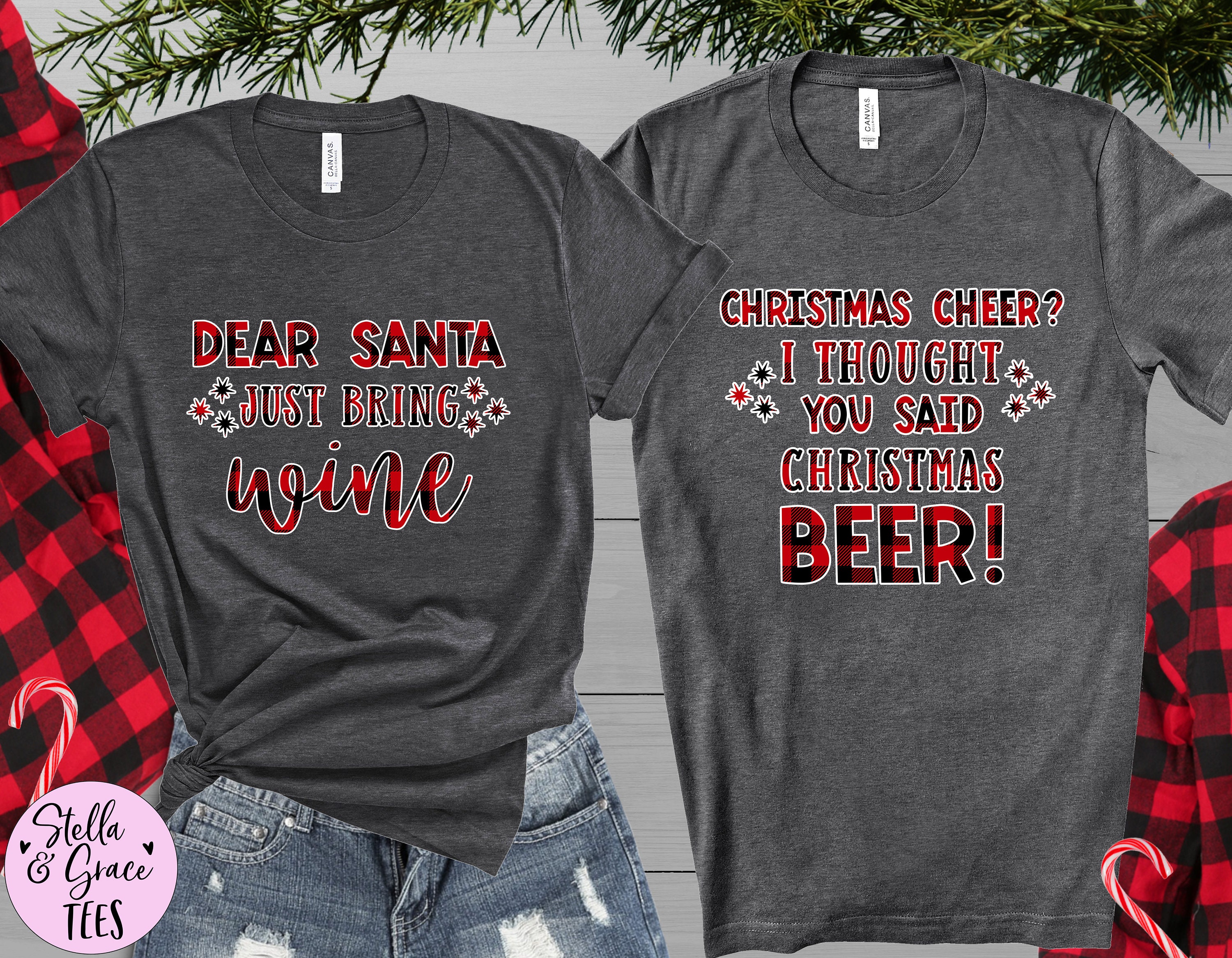 Funny Christmas Shirts Matching Couples Christmas Tshirts Etsy