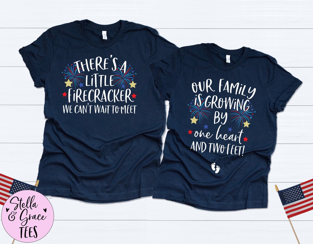 4th of july baby annoucement tee