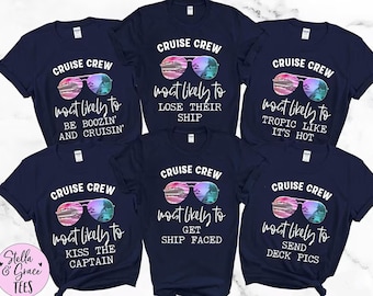 Matching Family Cruise Shirts: Blue Funny Cruise Squad T-shirts