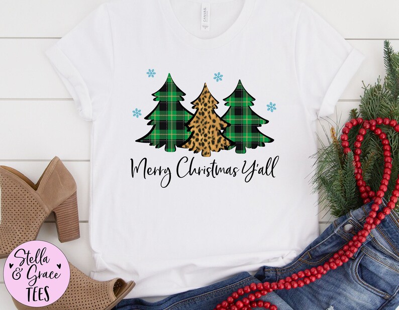 Merry Christmas Yall Snow Leopard Print Festive af Leopard | Etsy