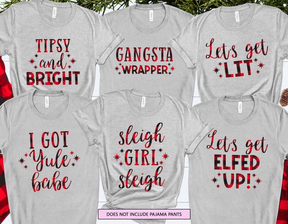 Buffalo Plaid Matching Family Christmas Shirts Funny Christmas Puns Pajamas Group Holiday Tshirts Adult Mom Dad Friends Pjs Pajama Pyjamas Etsy Canada