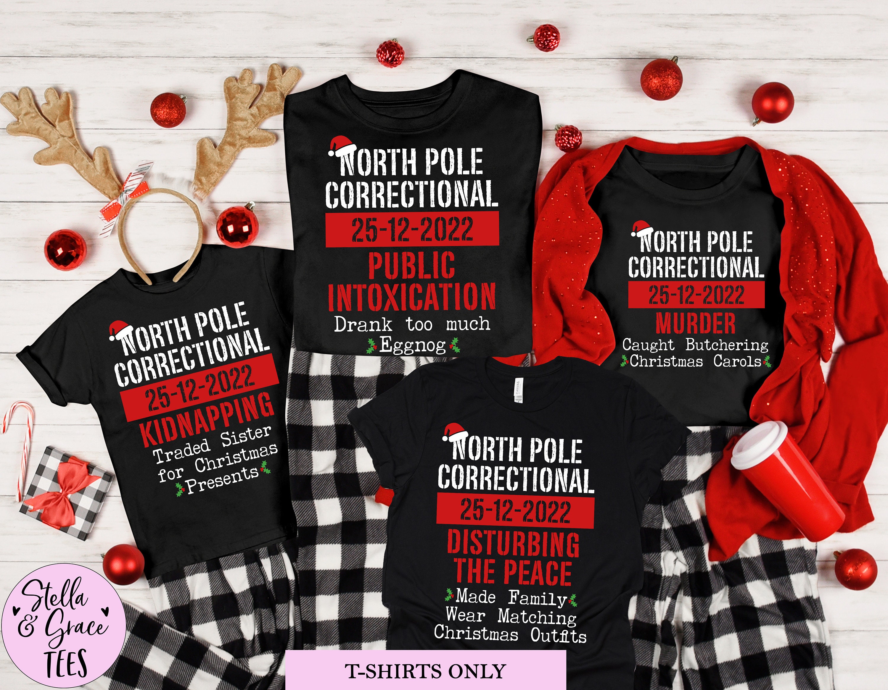 Matching Family Christmas Pajama Shirts North Pole Etsy Canada