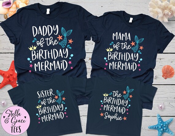 Mama Of The Birthday Mermaid Matching Family T-Shirt Mama Of The Birthday Mermaid Matching Family T-Shirt