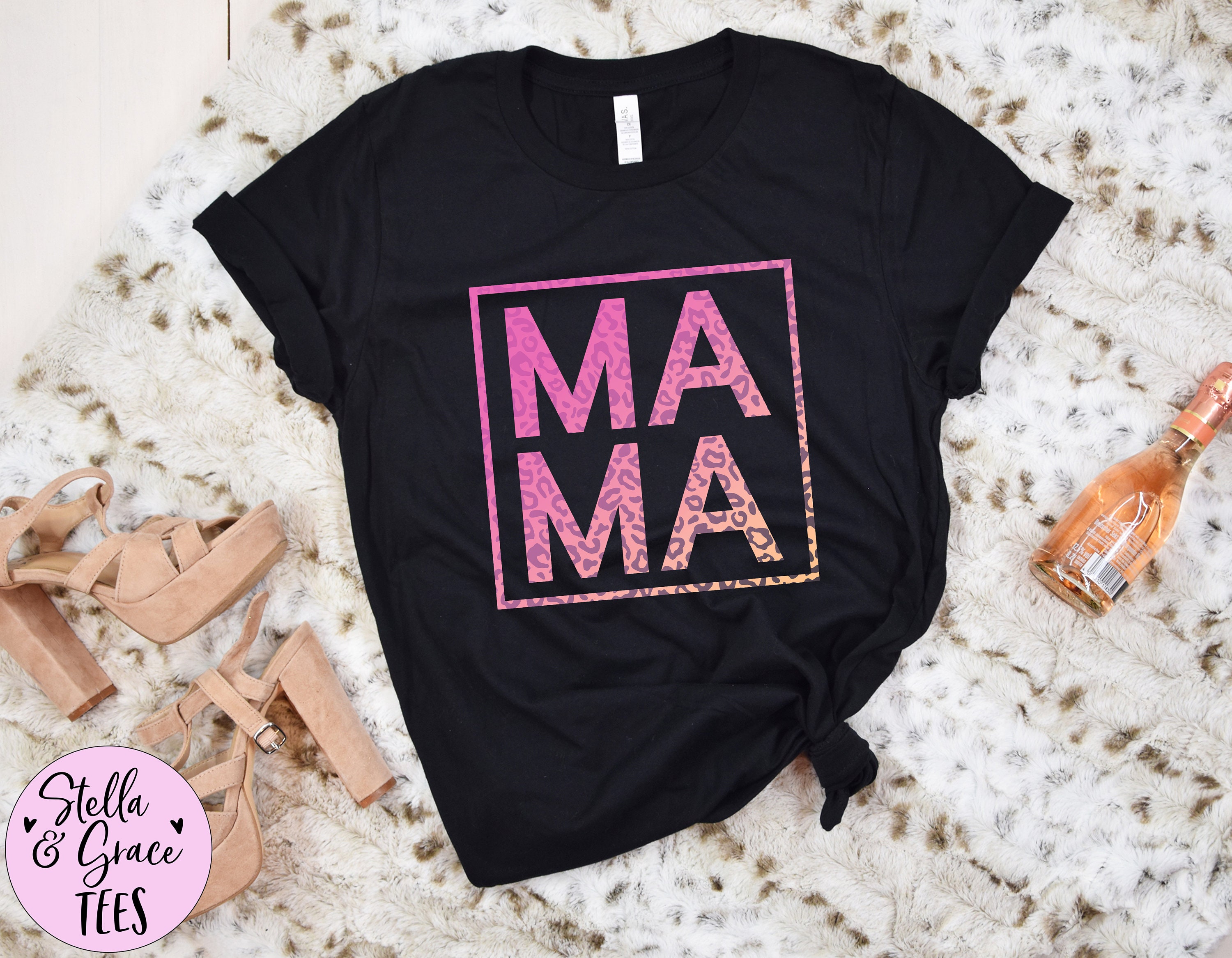 Mama Leopard Print Shirt Cute mom shirt Mom Shirt | Etsy