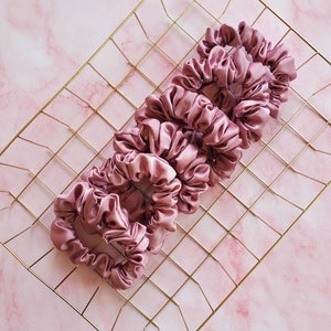 Silky Satin Scrunchie Hair Tie Accessories for Women Gifts for her Mauve