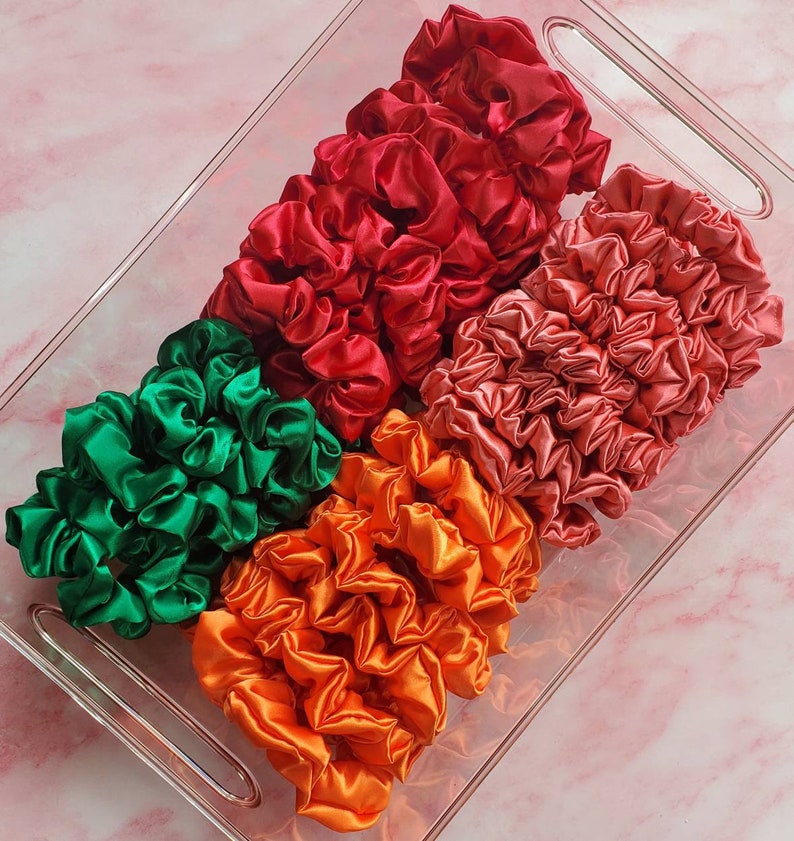 Silky Satin Scrunchie Hair Tie Accessories for Women Gifts for her image 2