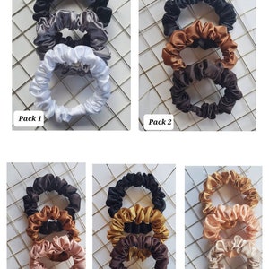 Set of 3 Silky Satin Skinny Scrunchies Hair Accessories for Women Gifts ...