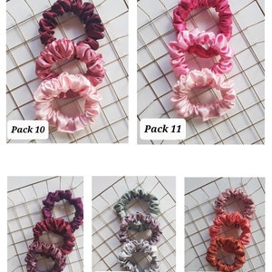 Set of 3 Silky Satin Skinny Scrunchies Hair Accessories for Women Gifts ...