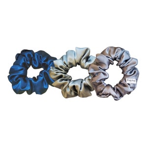 Set of 3 Satin Scrunchies, Silky Satin Hair Tie Accessories, Satin Scrunchies for Women, Bridesmaid Gifts, Various Sizes