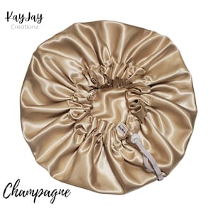 Luxury Adjustable Satin Bonnet – Double-Lined, Reversible & Breathable for Ultimate Hair Protection| Sizes Small - X-Large