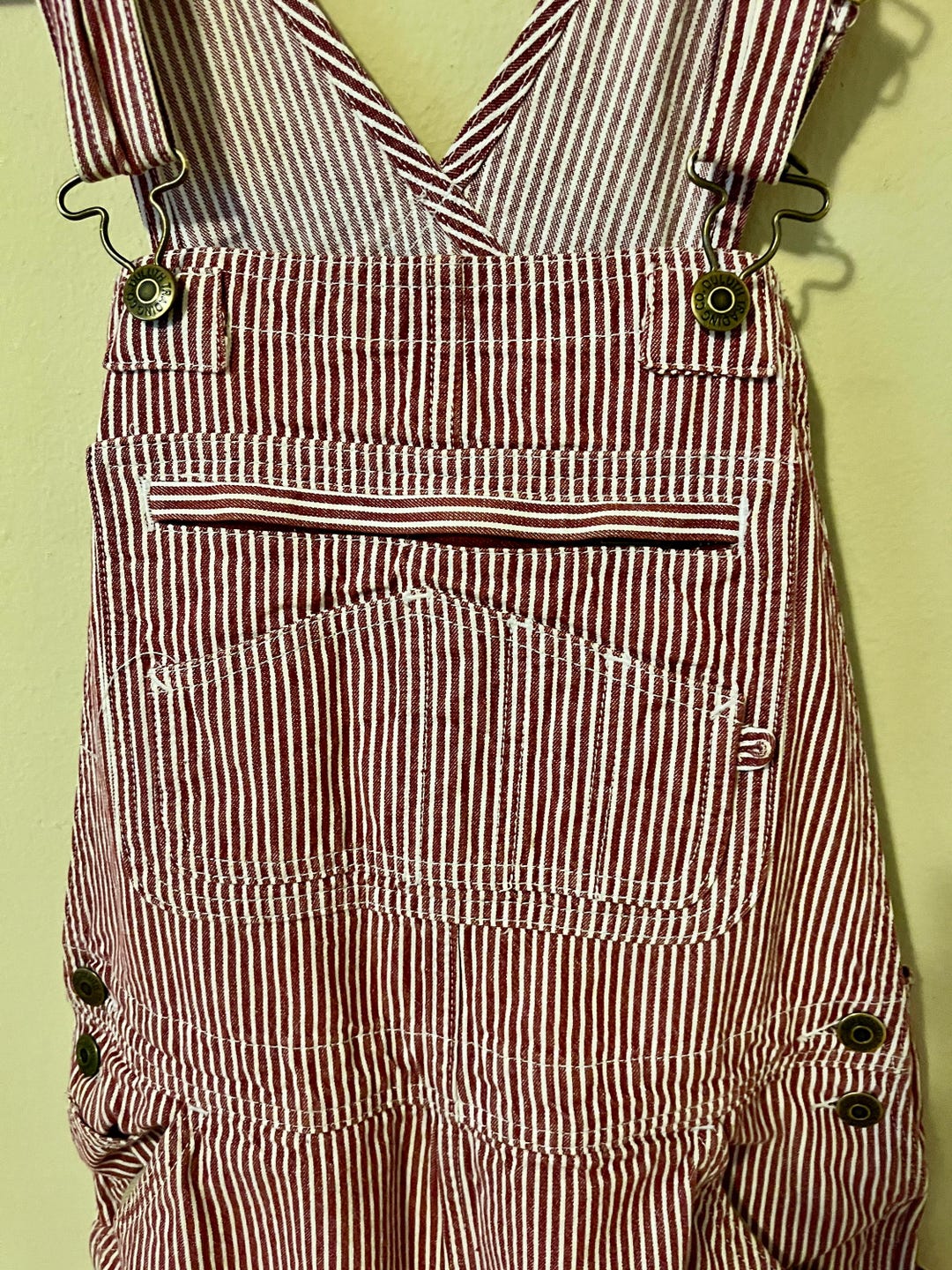 Vintage Duluth Red and White Striped Overalls (small Medium)