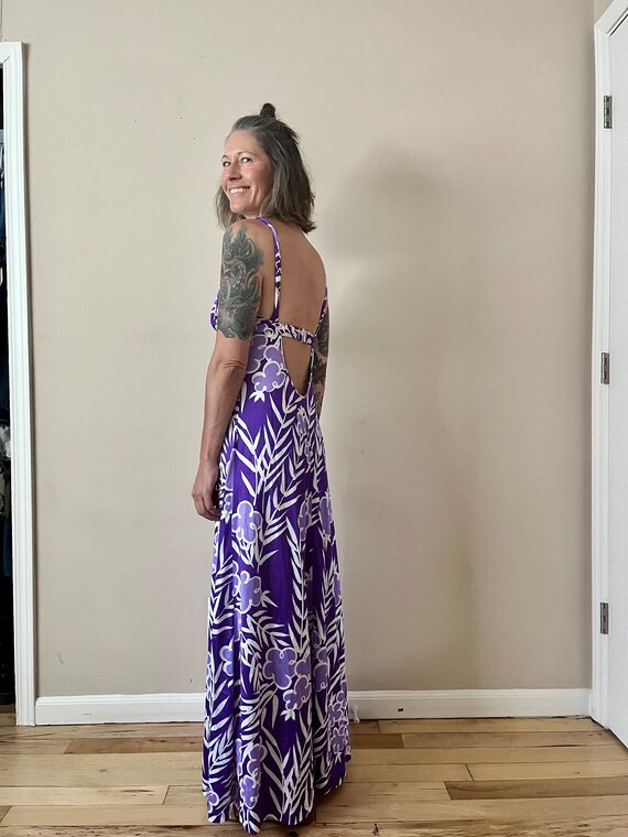 Purple Disco Tiki Dress - Small, Vintage - image 4