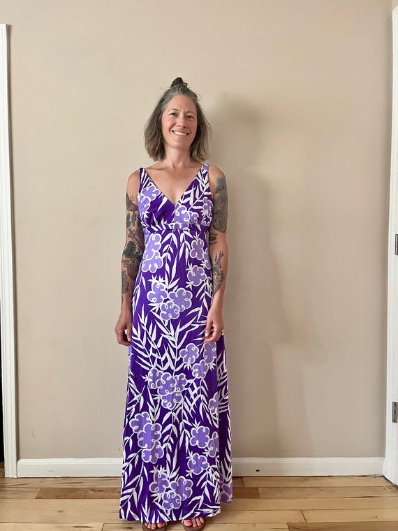 Purple Disco Tiki Dress - Small, Vintage - image 3