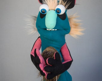 Wishy-washy, Professional One-of-a-Kind Monster Full Body Hand Puppet, Puppet with Arm Rod