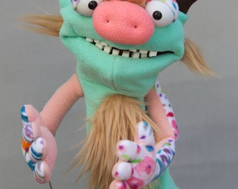 Twang, Professional One-of-a-Kind Monster Full Body Hand Puppet, Puppet with Arm Rod