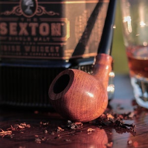 Handcrafted Rosewood Churchwarden Tobacco Pipe