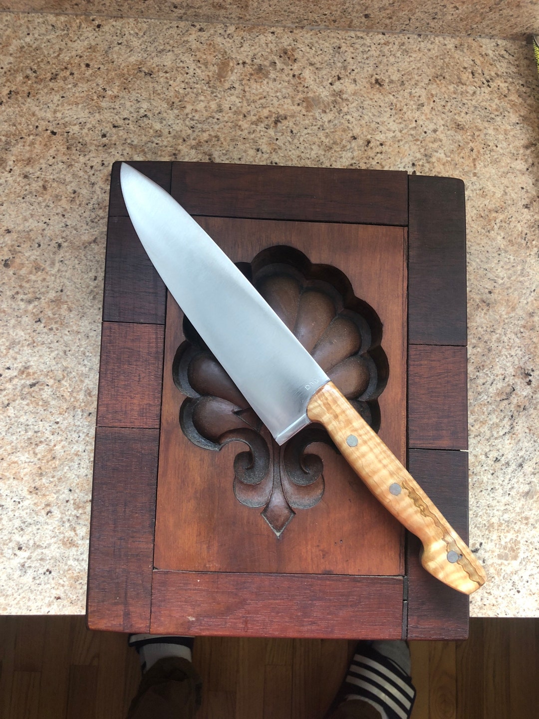 Made to Order French Style Chef Knives. Hammered Out 5160 High Carbon
