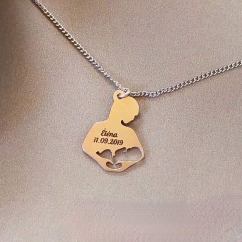 Birth Necklace, Best Friend Necklace Dainty Mothers day Gift Personalized Necklace Breastfeeding Gift