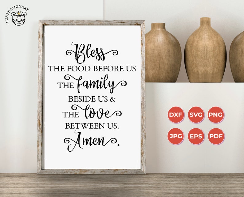 Bless the Food Before Us SVG Prayer SVG Cut Files - Etsy Hong Kong