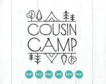 Het kamp svg van de neef, Neef svg, neven svg, kamp svg, boskamp, ijzer op, silhouet en cricut