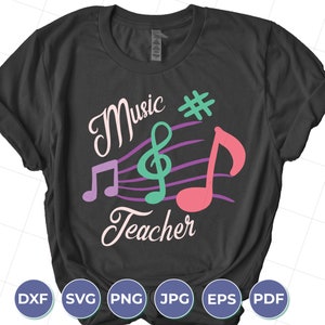 Professor de música SVG, professor SVG, música SVG, arquivo Cricut Cut, presente do professor, download digital