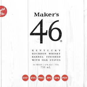 Maker’s Mark SVG, Maker’s Mark Cutfile, Maker’s 46 SVG, Maker’s Mark 46, Maker’s Mark Birthday, Whiskey SVG, Whiskey Birthday