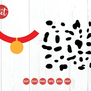 Dalmatian Spot Pattern with collar SVG, Dalmatiner Pattern SVG, Dalmatian SVG, Dalmatiner svg, Dalmatian Shirt, 101 days of school, Svg, Dxf