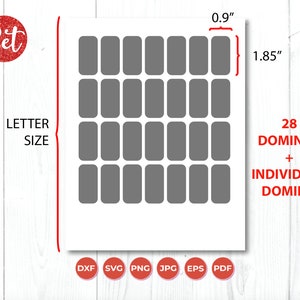 Domino Cut Template SVG voor Cricut en Silhouette, Domino SVG, SVG File, Domino Cut File, Digital File, Instant Download