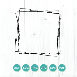 Double Square Border SVG, Square hand-drawn, Instant Download Digital Download, Cricut, Silhouette