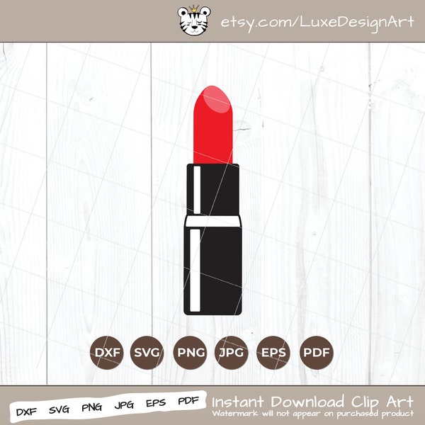 Lipstick SVG, Red Lipstick SVG, Silhouette and Cricut