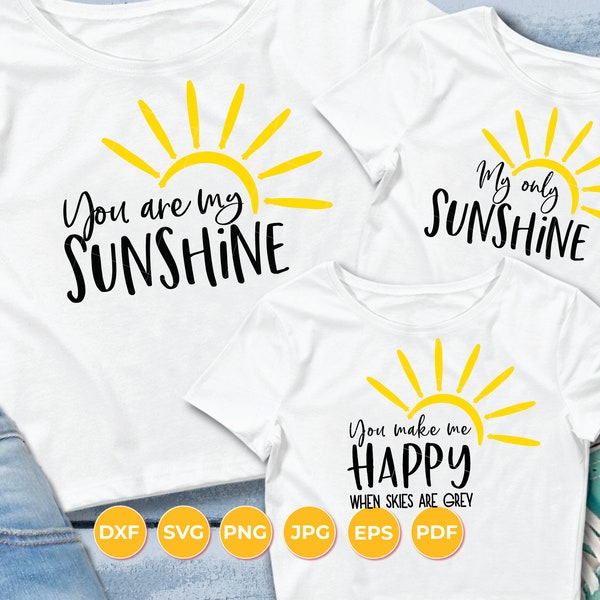 You Are My Sunshine SVG, My only Sunshine, You make me happy, Sun SVG, Mommy and Me, Infant Toddler Adult SVG, Instant download
