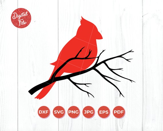 Cardinal Bird SVG Cardinal SVG Cardinal on Branch Memorial | Etsy