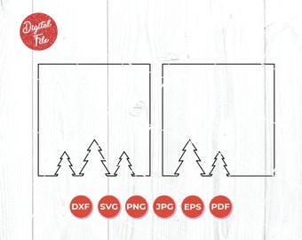 Christmas Border SVG, Christmas Frame SVG, Christmas frame PNG, Christmas Tree Frame, Cricut Cut file and Silhouette, Instant Download