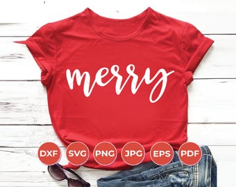 Merry SVG, Christmas SVg,  Merry handlettered svg, christmas svg, santa svg, for cricut, for silhouette, instant download