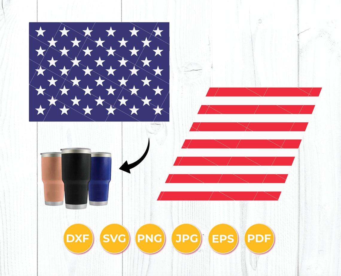 American Flag Tumbler SVG 4th of July Tumbler Cricut File | Etsy